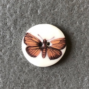 Brown Moth Smaller Medium Circular Button